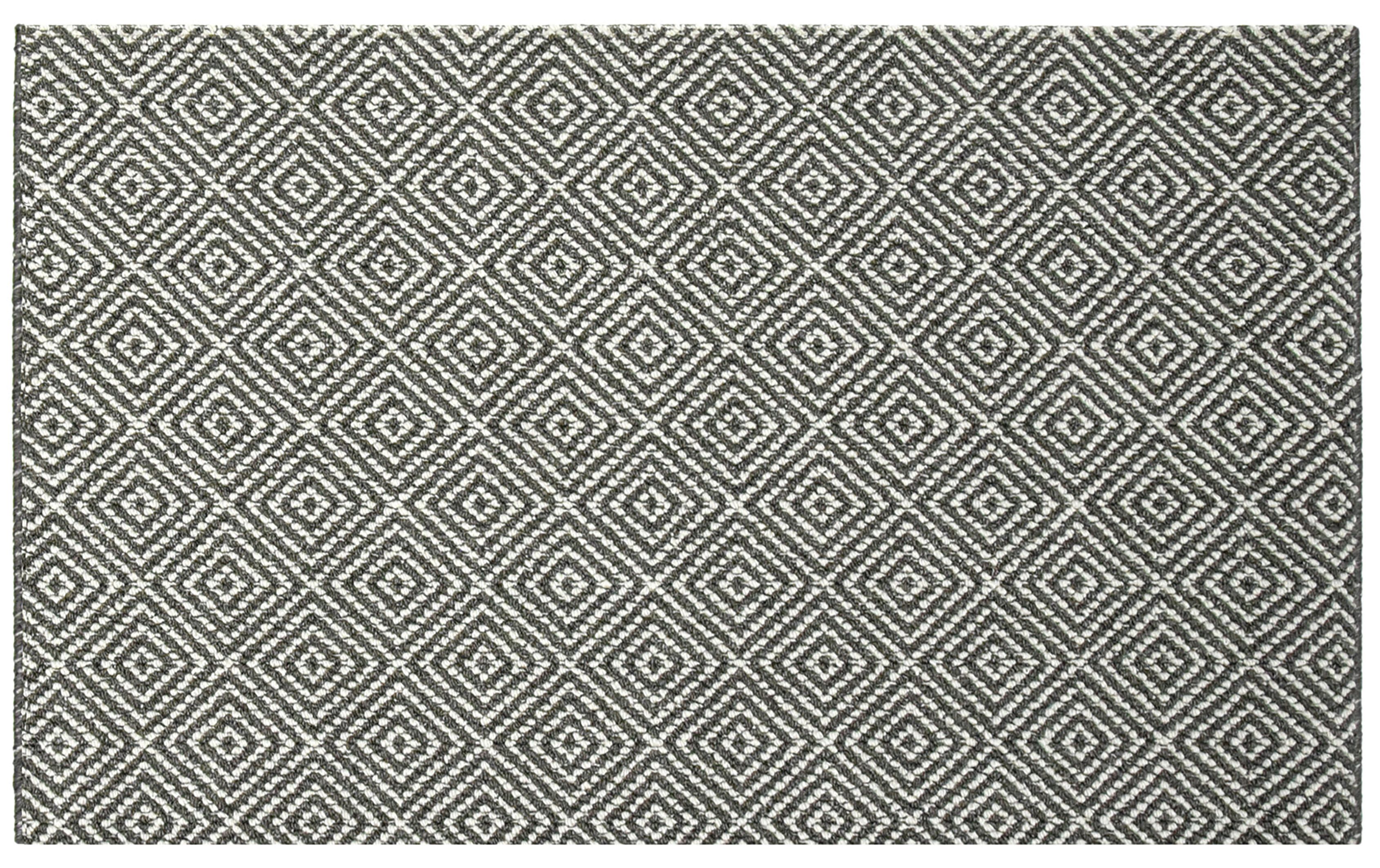 Prague Lead Grey Diamond Heavy duty Mat, 90cm x 57cm
