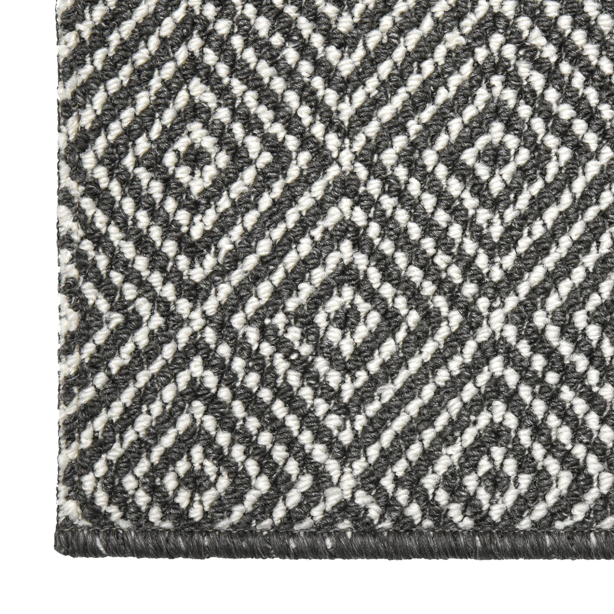Prague Lead Grey Diamond Heavy duty Mat, 90cm x 57cm