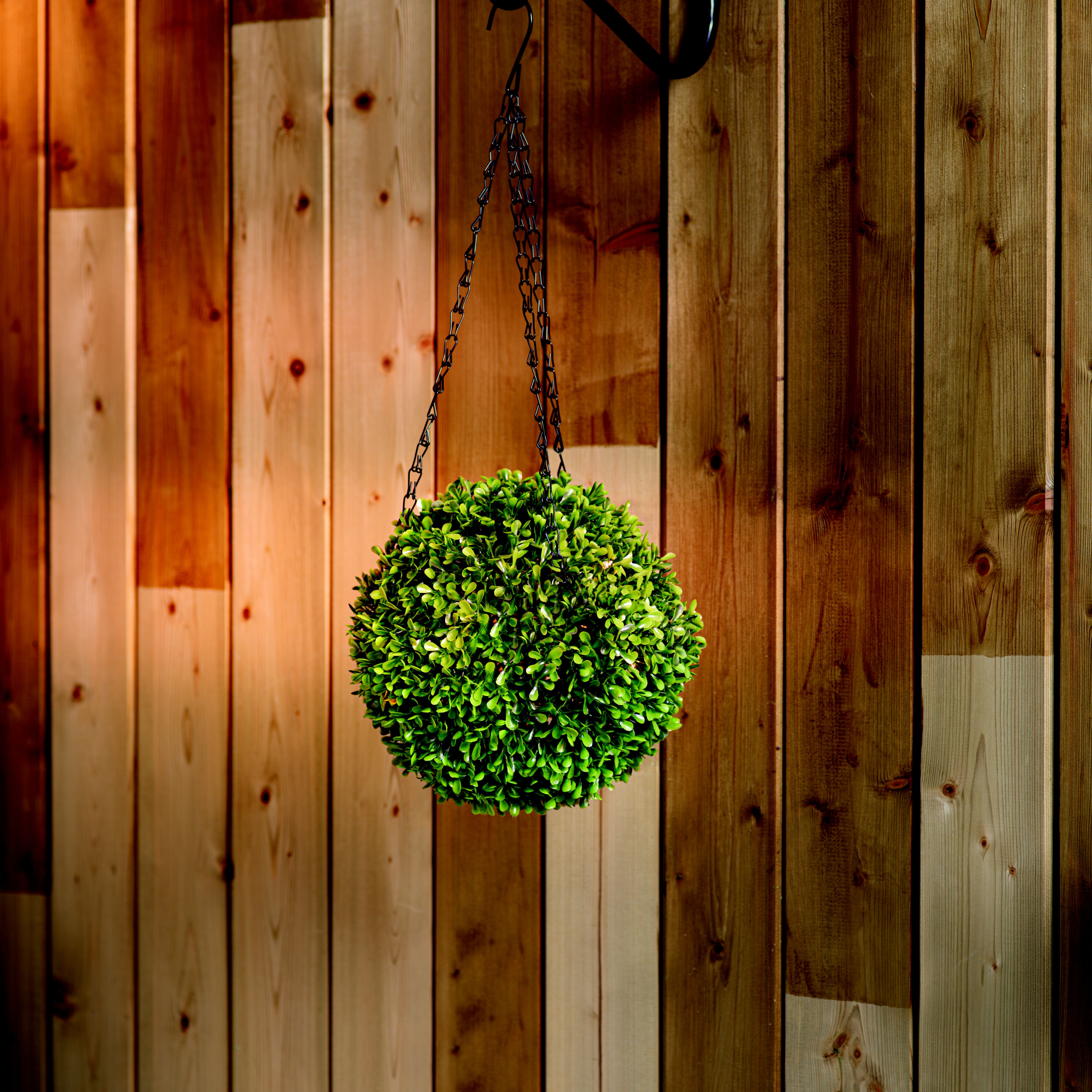 Pre-lit Round Artificial topiary 22cm, Battery-powered