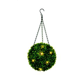 Pre-lit Round Artificial topiary 25cm, Battery-powered