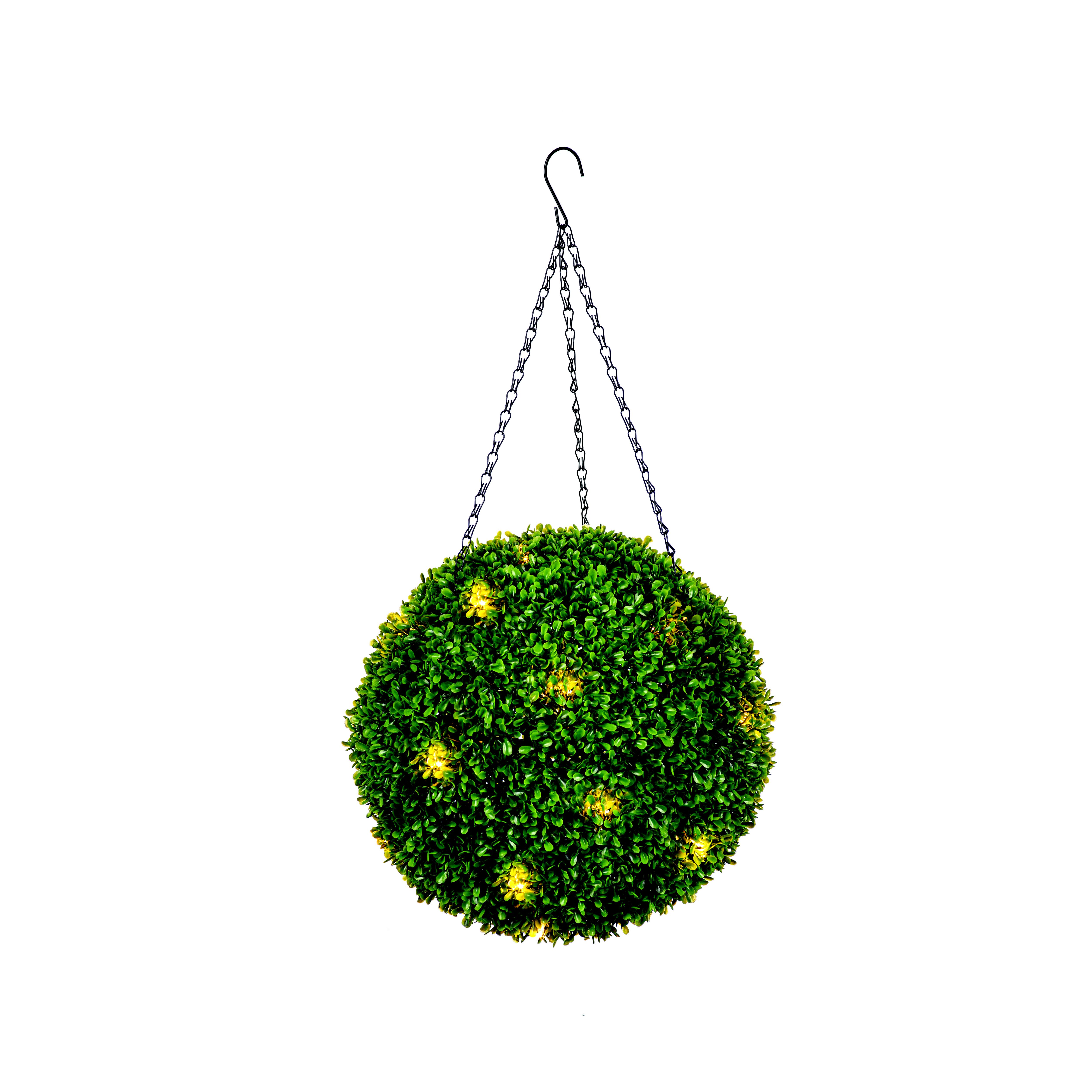 Pre-lit Round Artificial topiary 35cm, Battery-powered