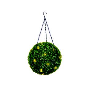 Pre-lit Round Artificial topiary 35cm, Battery-powered