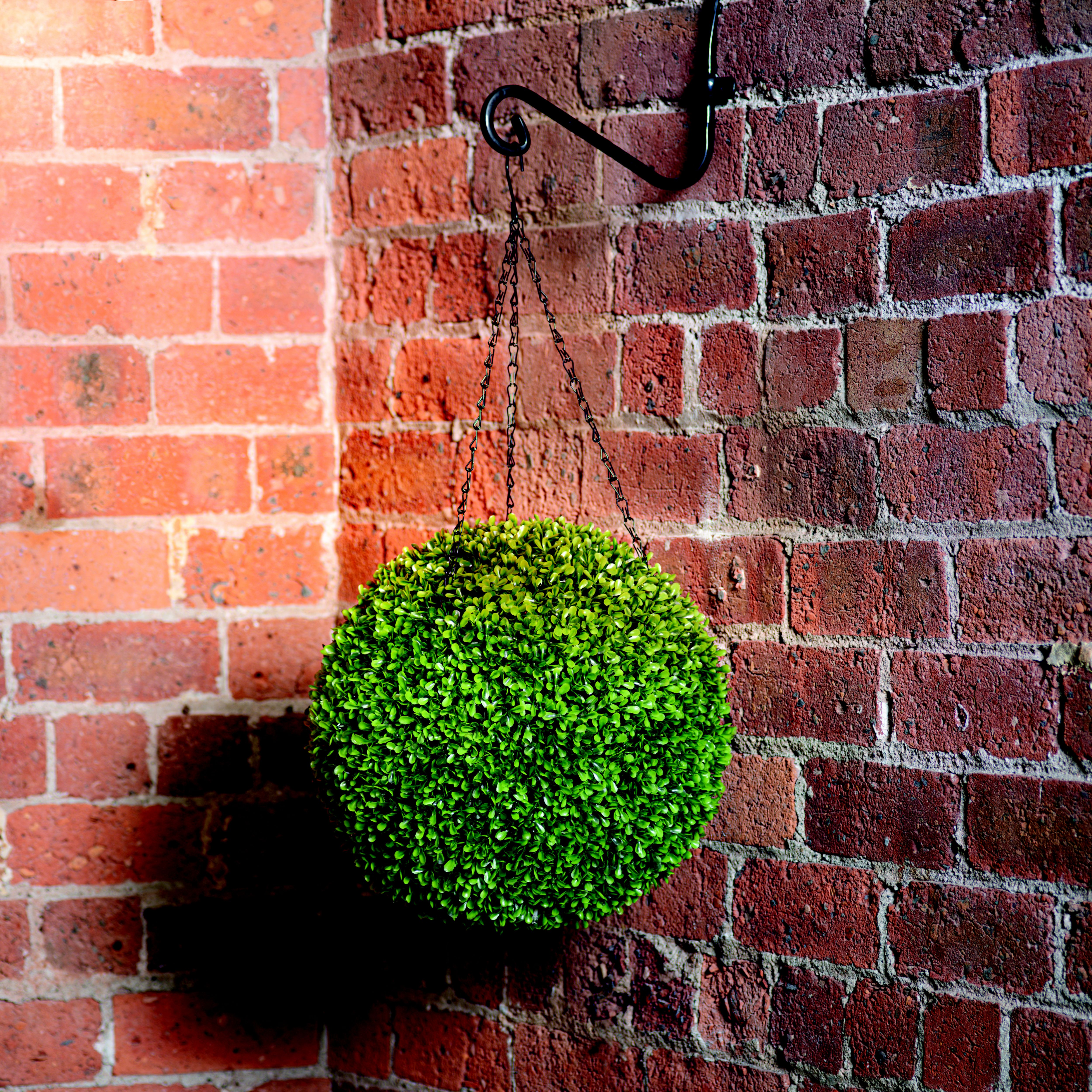 Pre-lit Round Artificial topiary 35cm, Battery-powered