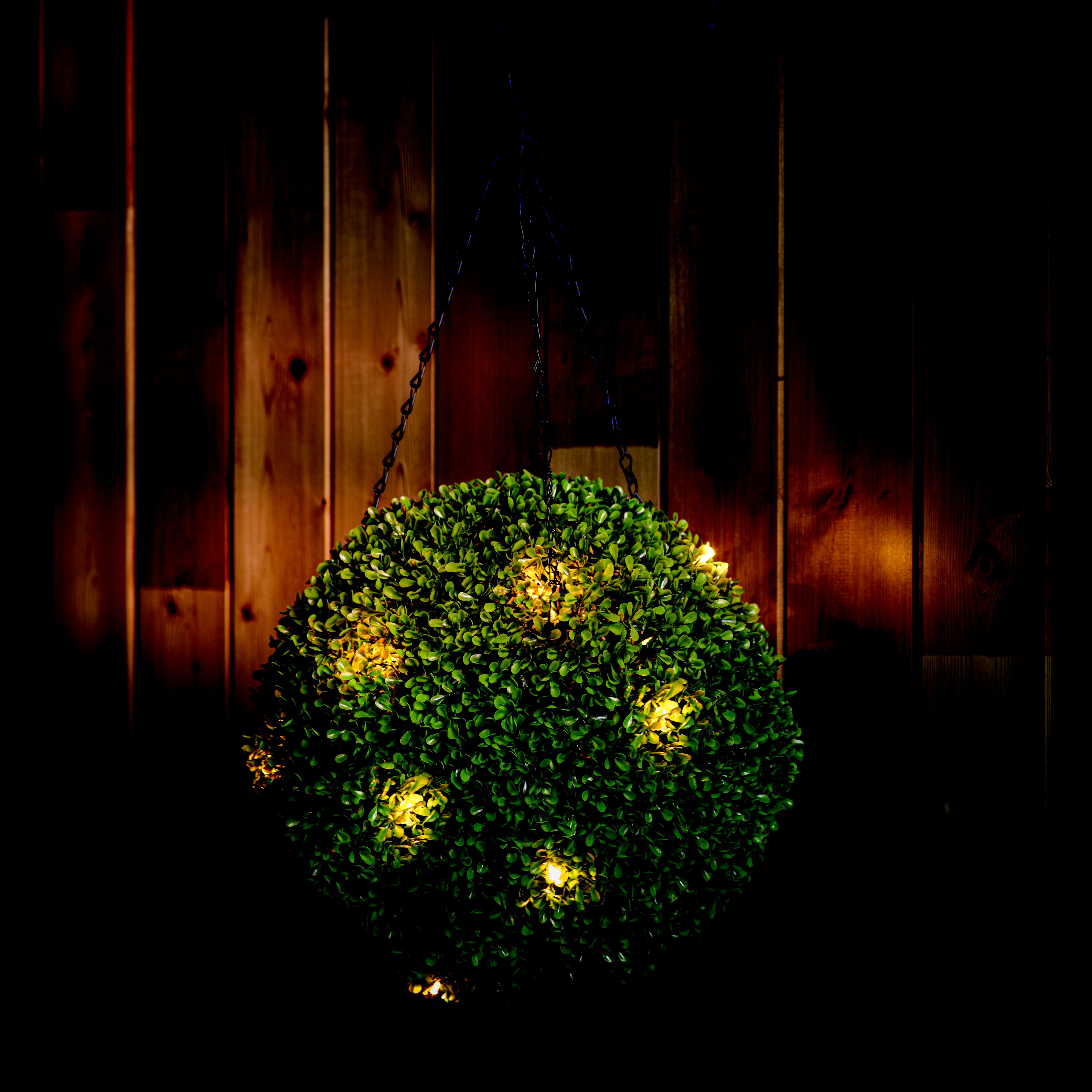 Pre-lit Round Artificial topiary 35cm, Battery-powered