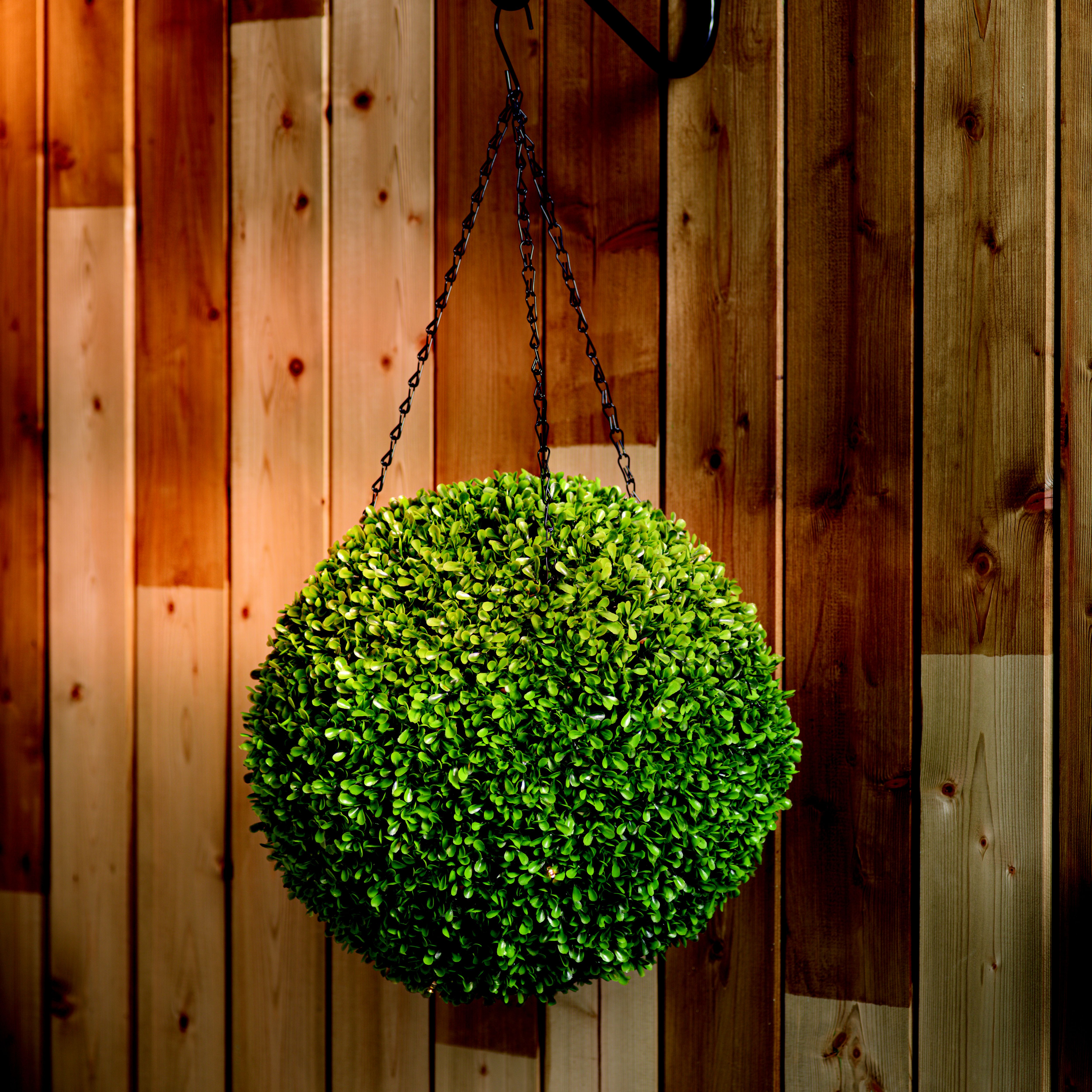 Pre-lit Round Artificial topiary 35cm, Battery-powered