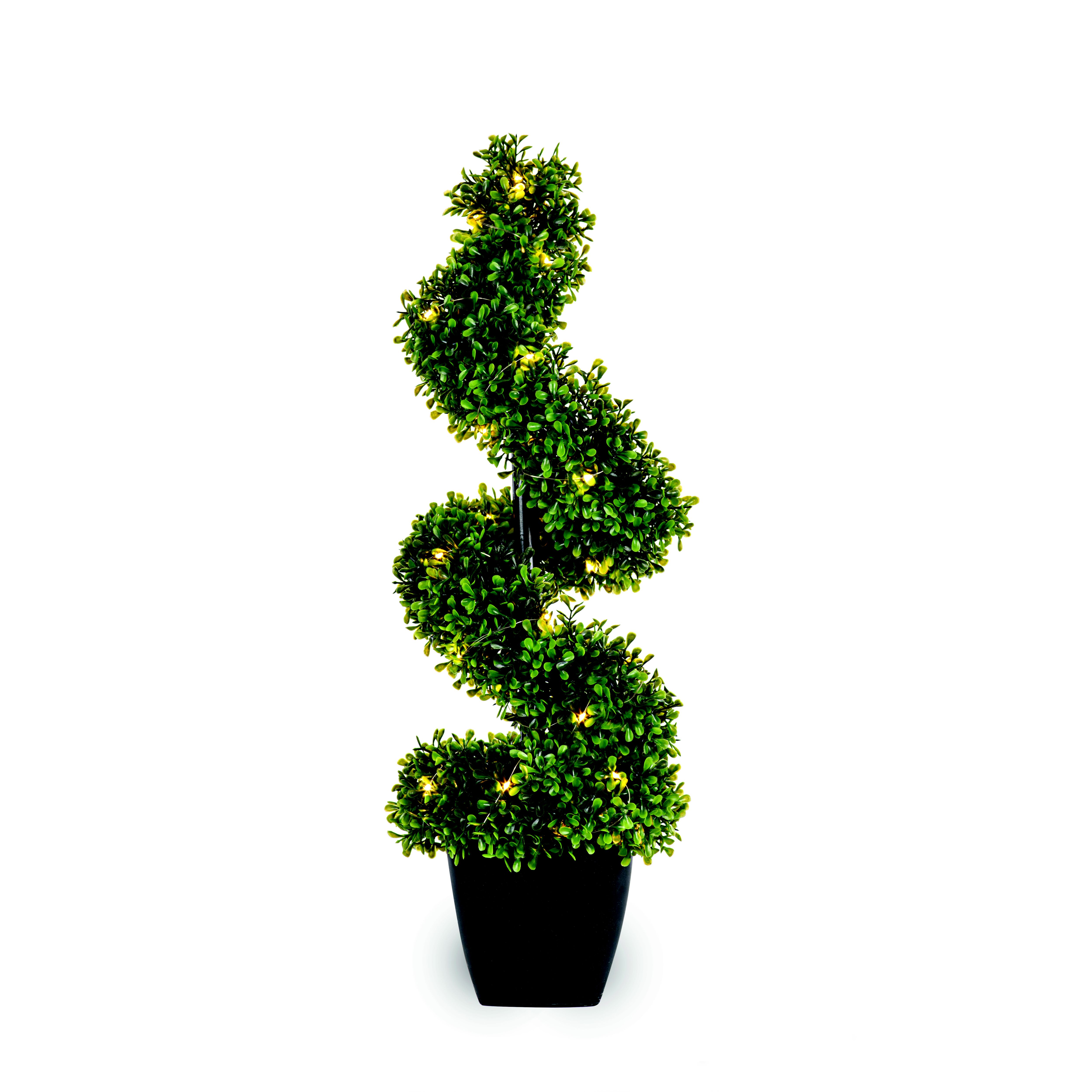 Prelit Swirl Artificial topiary tree 66cm, Batterypowered DIY at B&Q