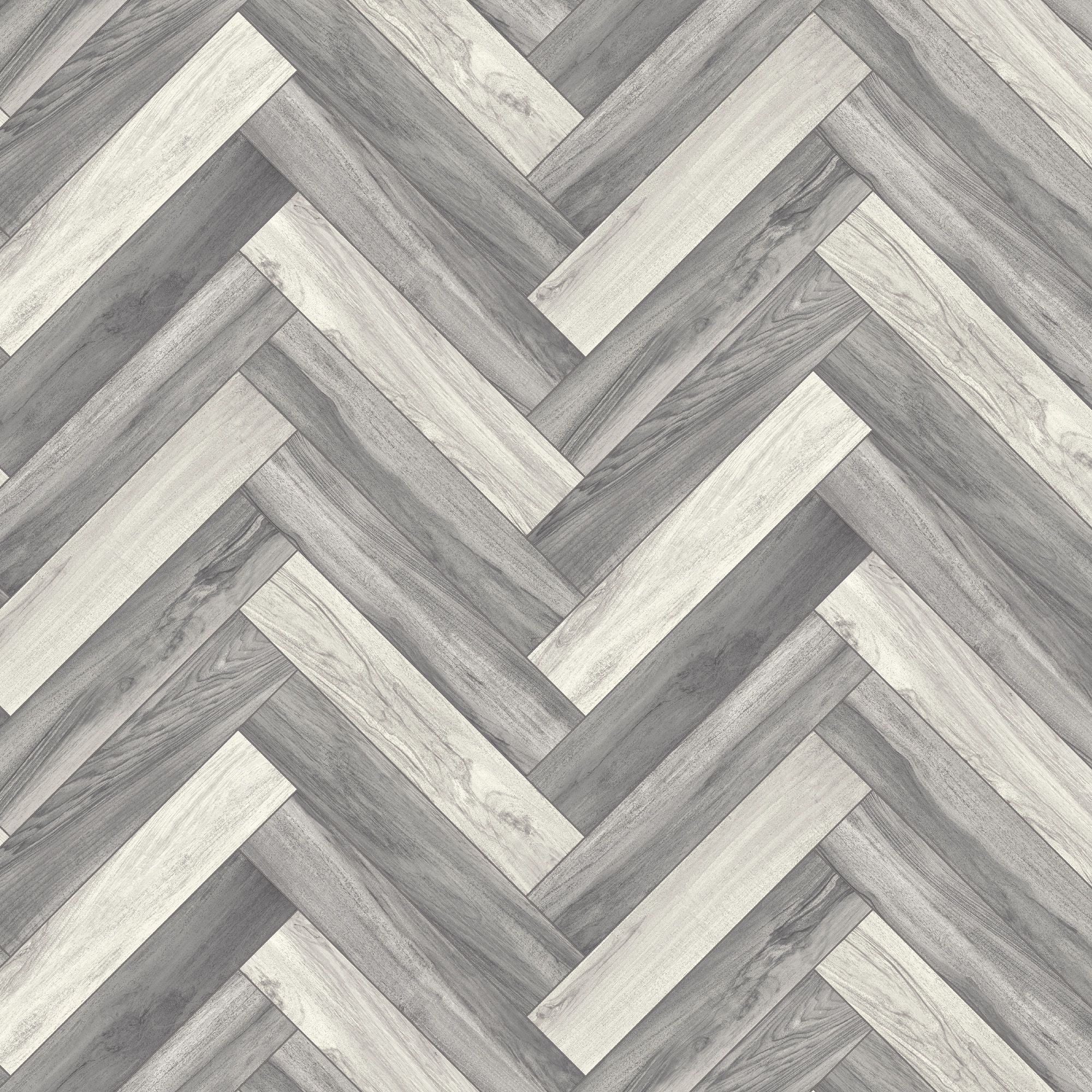 Precut Grey Herringbone Wood effect Sheet vinyl, 5m² | DIY at B&Q