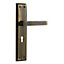 Premier Antique Brass effect External Straight Lock Door handle, Set