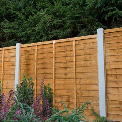 Premier Dip treated 5ft Autumn gold Wooden Fence panel (W)1.83m (H)1.52m, Pack of 3