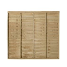 Premier Overlap Lap Pressure treated 5ft Fence panel (W)1.83m (H)1.52m, Pack of 5