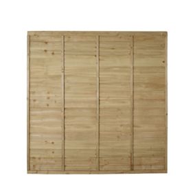 Premier Overlap Pressure treated 6ft Green Wooden Fence panel (W)1.83m (H)1.83m, Pack of 5