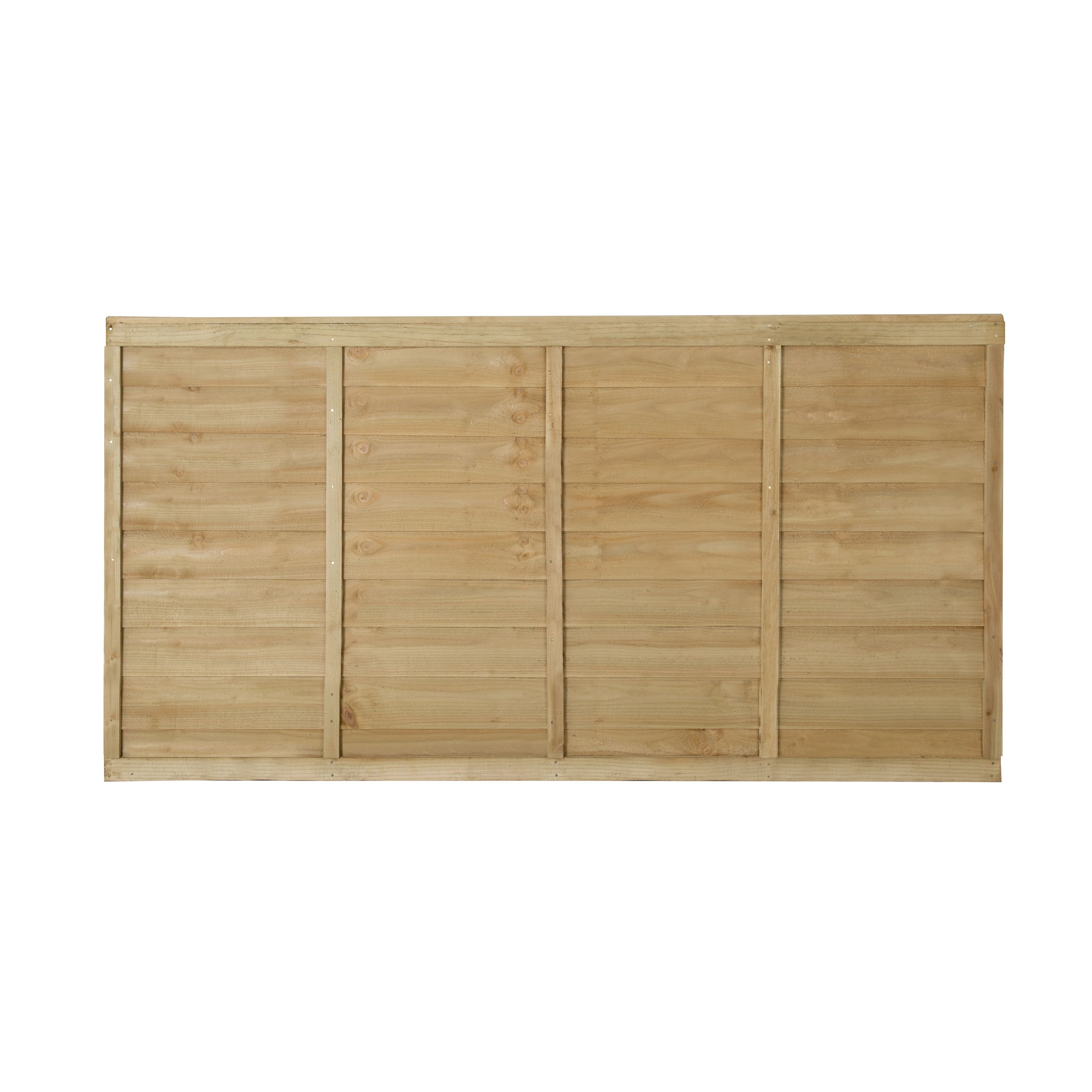 Premier Traditional Lap Pressure treated 3ft Green Wooden Fence panel (W)1.83m (H)0.91m, Pack of 4