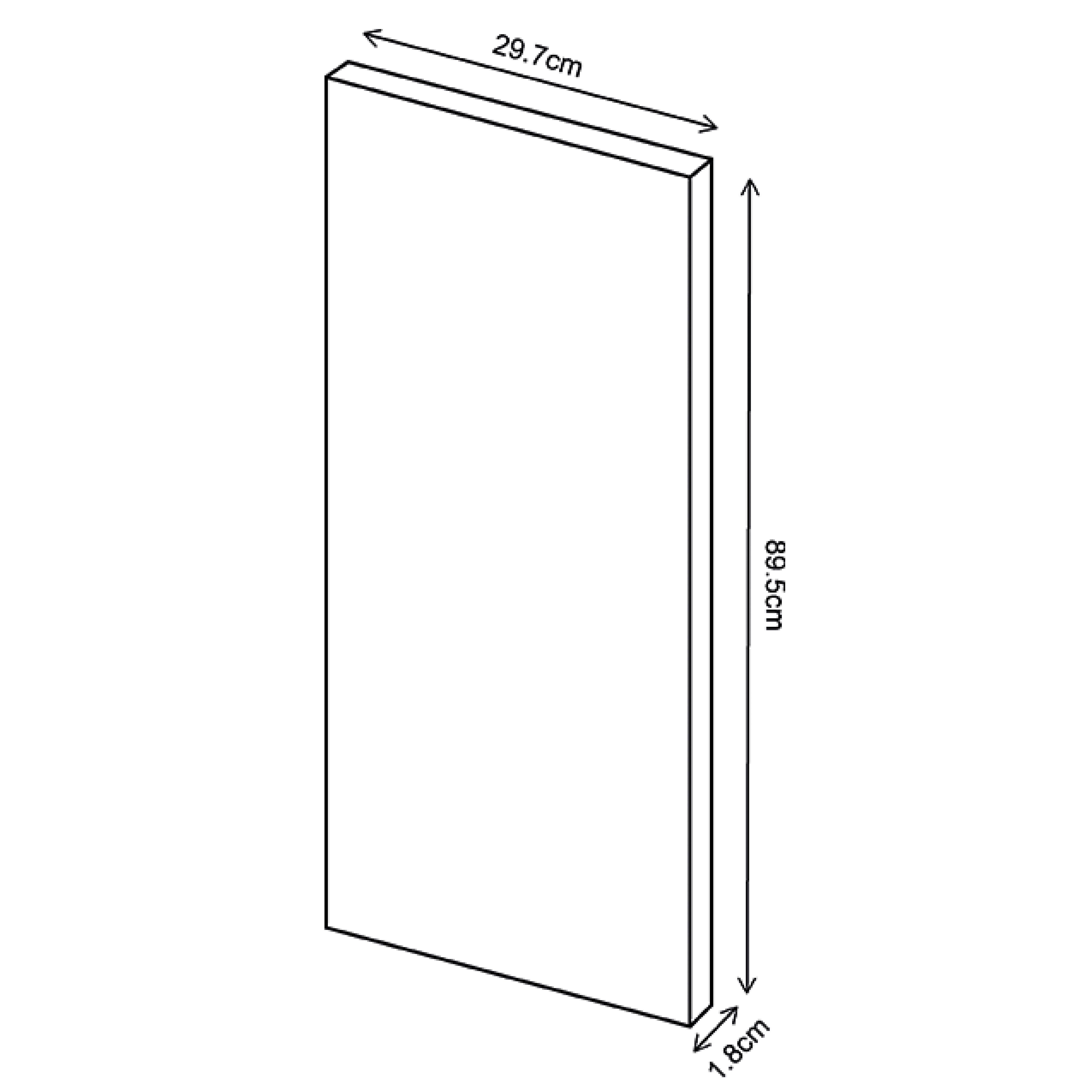 Premium Kitchens Ethos Matt black Modern Tall wall Cabinet door (W)300mm (H)895mm (T)18mm