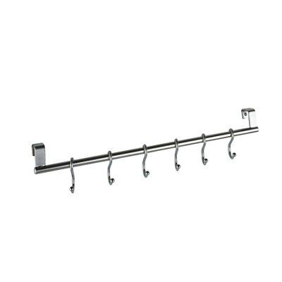 Premium Kitchens Nickel effect 6 Hook rail, (L)25mm (H)40mm | DIY at B&Q