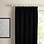 Prestige Black Plain Lined Pencil pleat Curtains (W)228cm (L)228cm, Pair