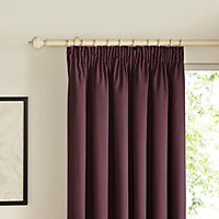 Prestige Blueberry Plain Lined Pencil pleat Curtains (W)167cm (L)183cm, Pair