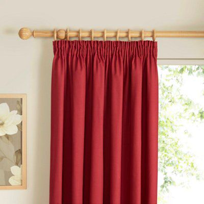 Prestige Strawberry Plain Lined Pencil Pleat Curtains (W)167cm (L)228cm ...