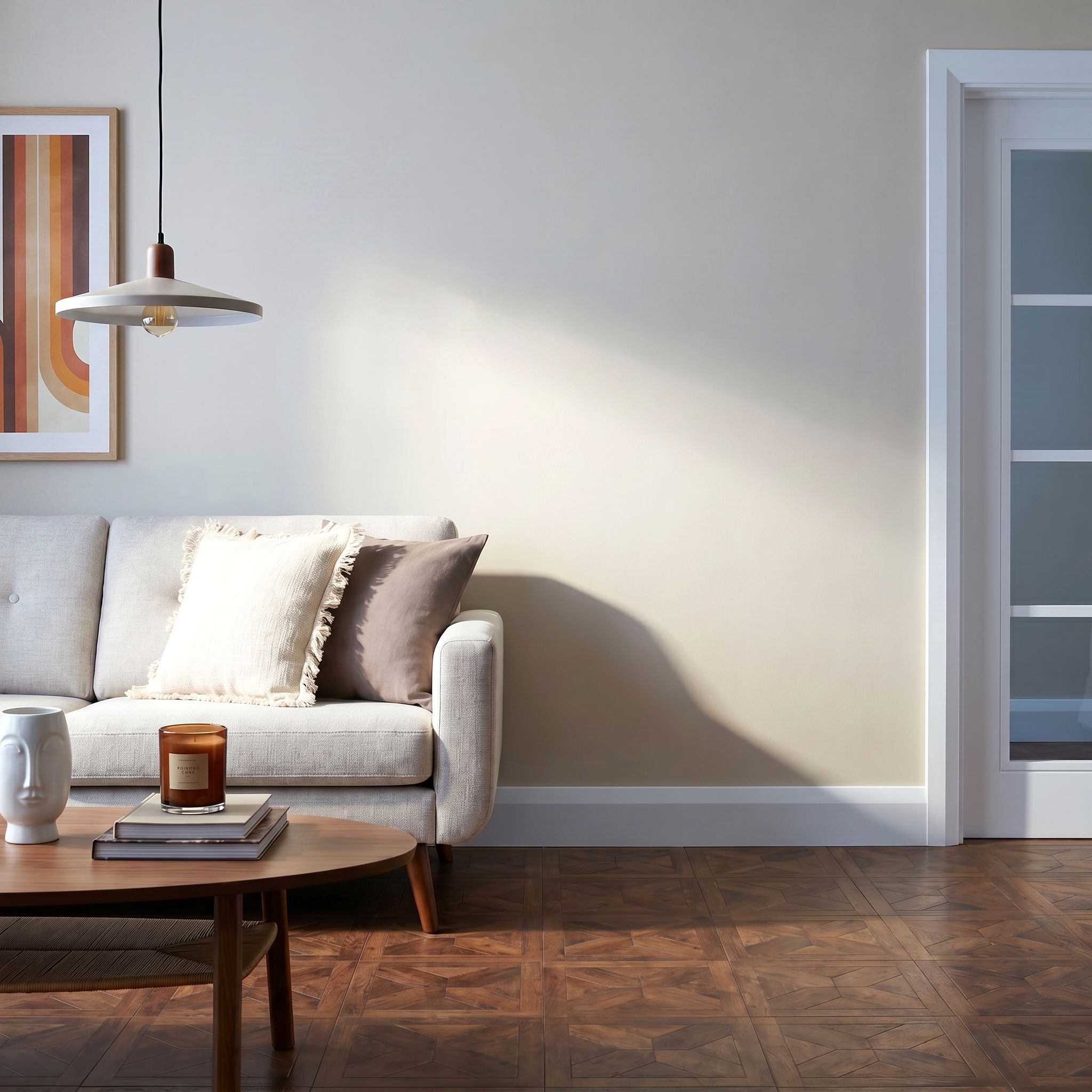 Primed White MDF Chamfered Skirting board (L)2400mm (W)119mm (T)14.5mm