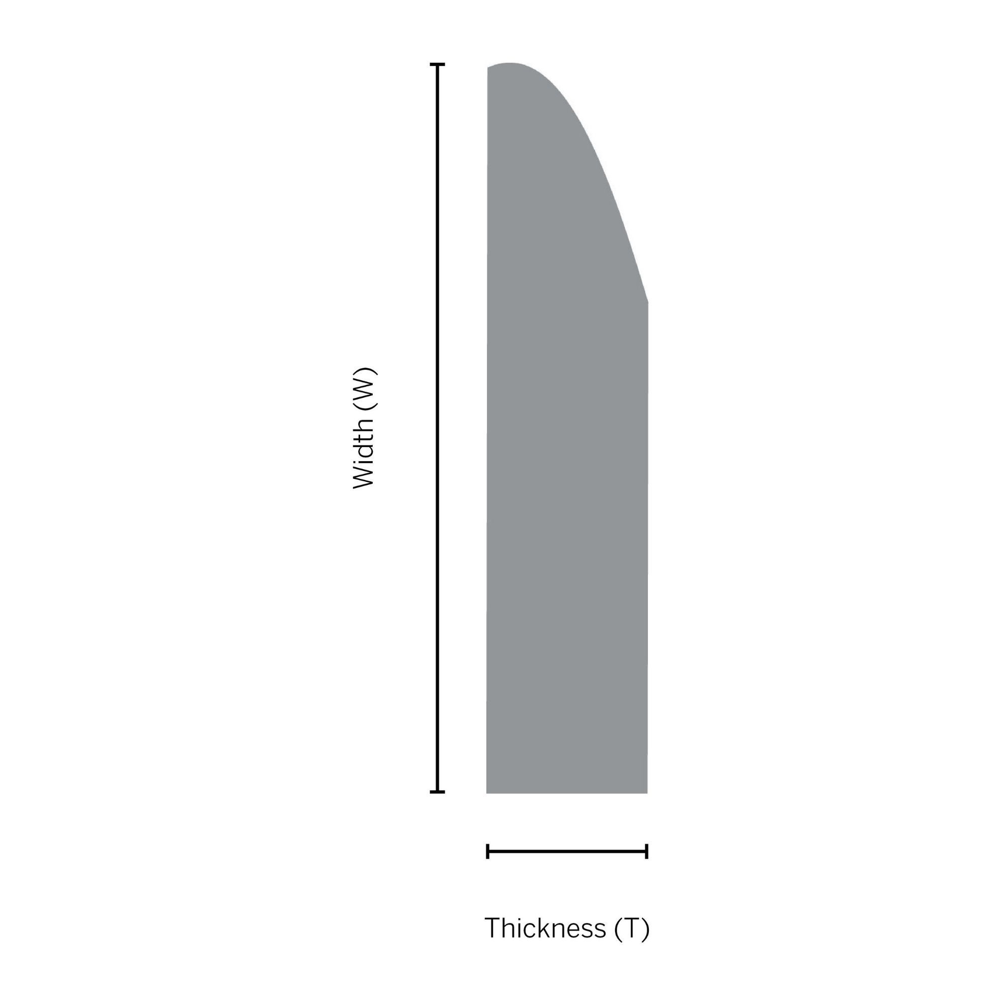 Primed White MDF Chamfered Skirting board (L)2400mm (W)94mm (T)14.5mm, Pack of 4