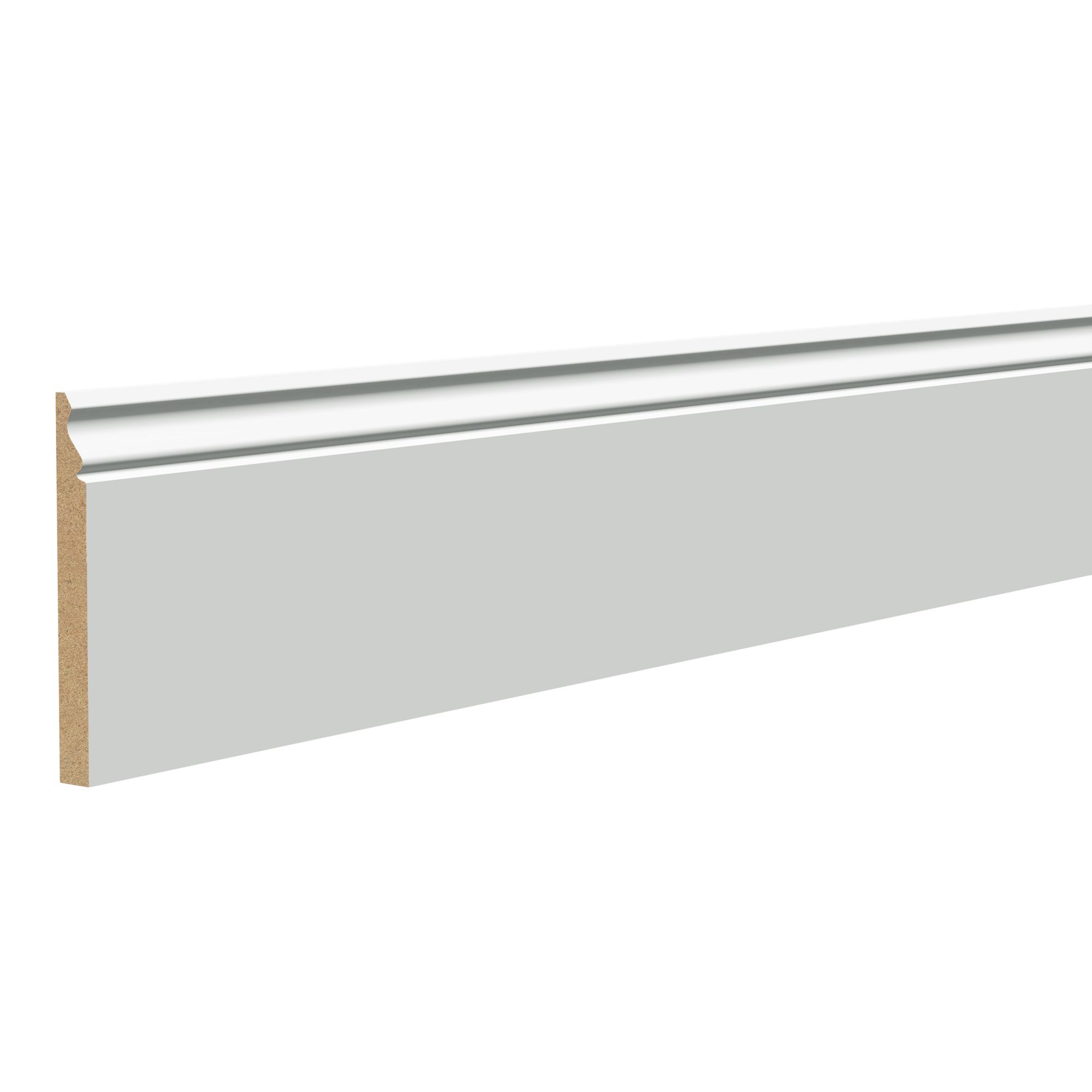 Primed White MDF Ogee Skirting board (L)2400mm (W)169mm (T)18mm