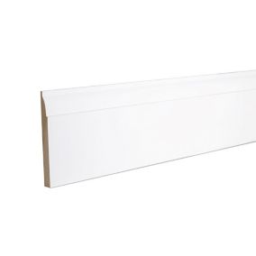 Primed White MDF Ovolo Skirting board (L)2.4m (W)144mm (T)14.5mm