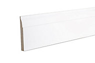 Primed White MDF Ovolo Skirting board (L)2.4m (W)94mm (T)14.5mm