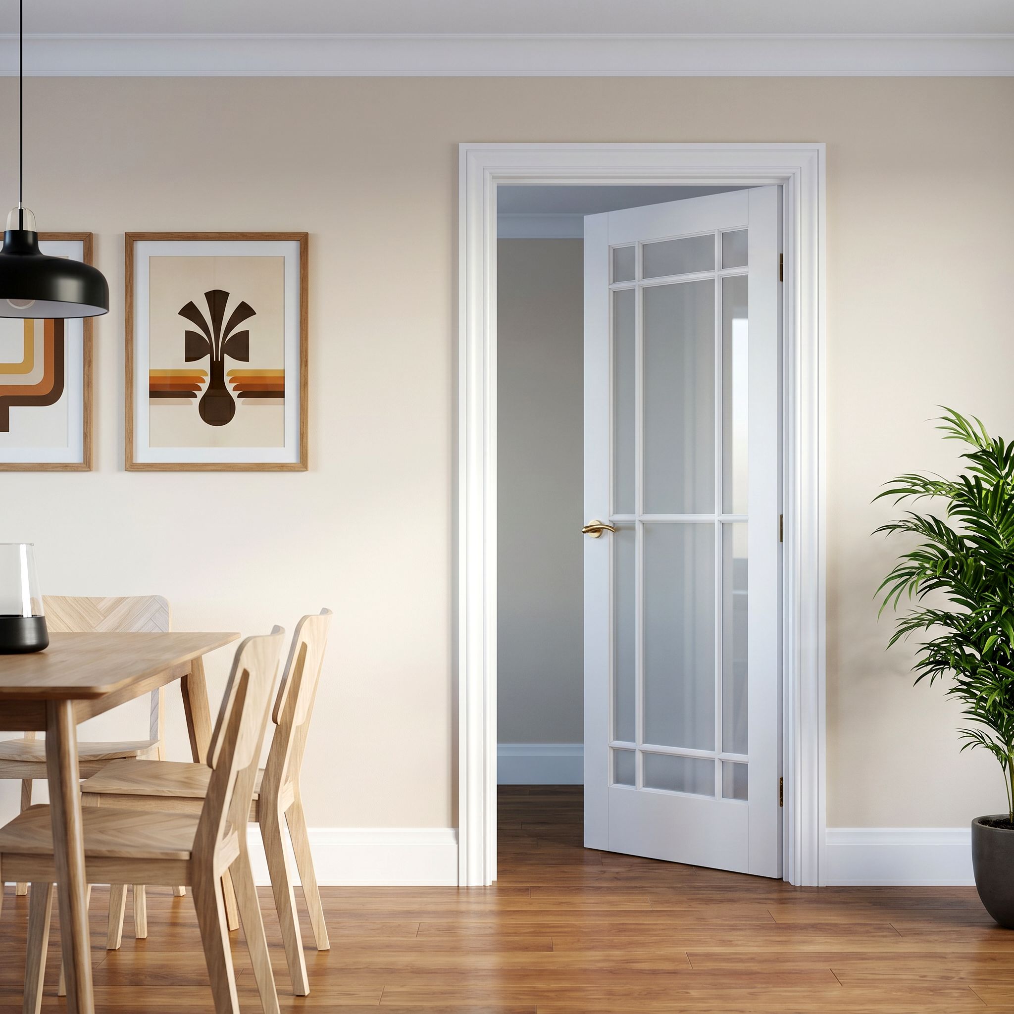 Primed White MDF Ovolo Skirting board (L)2400mm (W)144mm (T)14.5mm