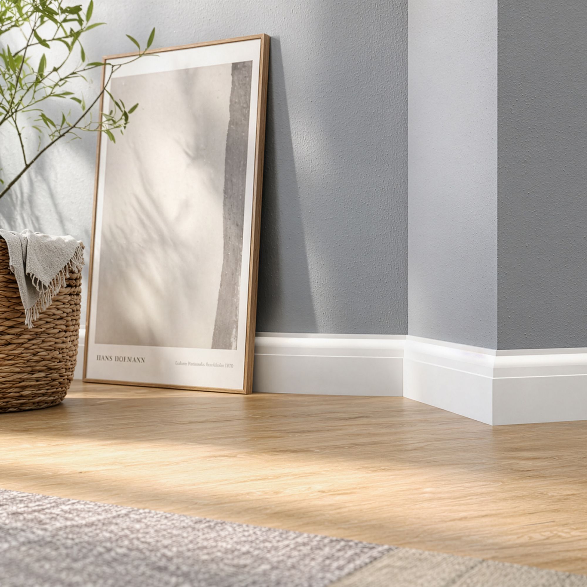 Primed White MDF Ovolo Skirting board (L)2400mm (W)94mm (T)14.5mm