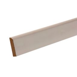 Primed White MDF Rounded Skirting board (L)2.4m (W)69mm (T)14.5mm