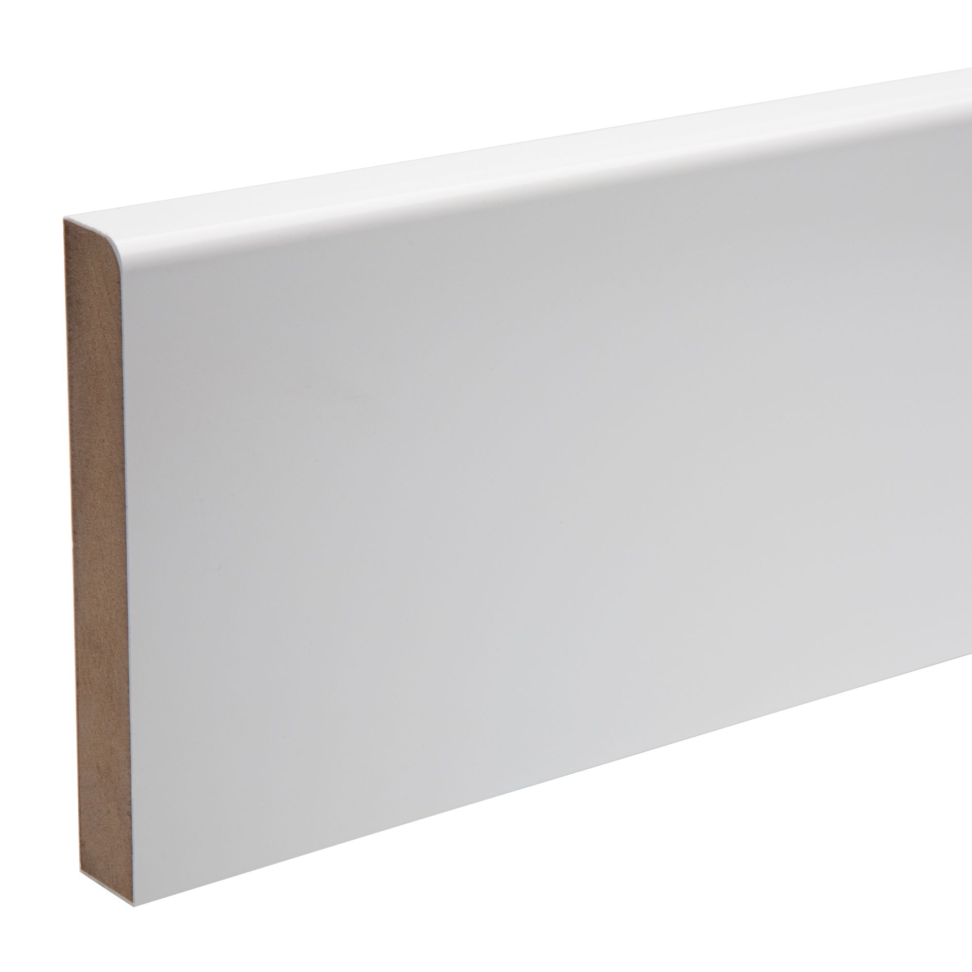 Primed White MDF Rounded Skirting board (L)2400mm (W)119mm (T)18mm, Pack of 2