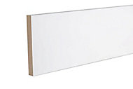 Primed White MDF Square edge Skirting board (L)2.4m (W)144mm (T)18mm
