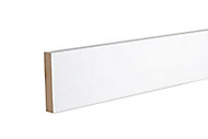 Primed White MDF Square edge Skirting board (L)2.4m (W)94mm (T)18mm