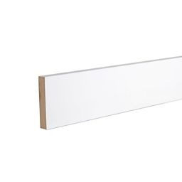 Primed White MDF Square edge Skirting board (L)2.4m (W)94mm (T)18mm