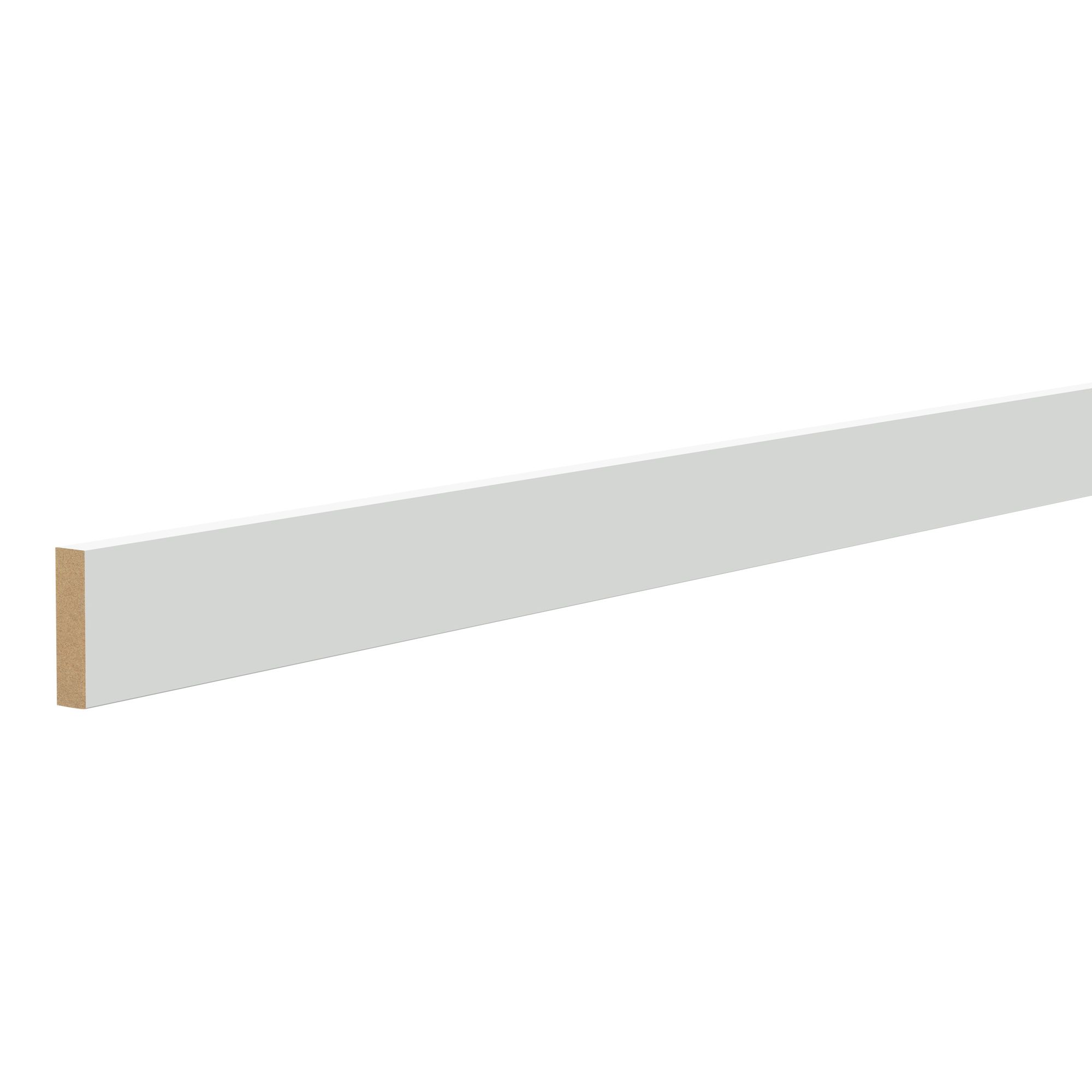 Primed White MDF Square Skirting board (L)2400mm (W)69mm (T)18mm