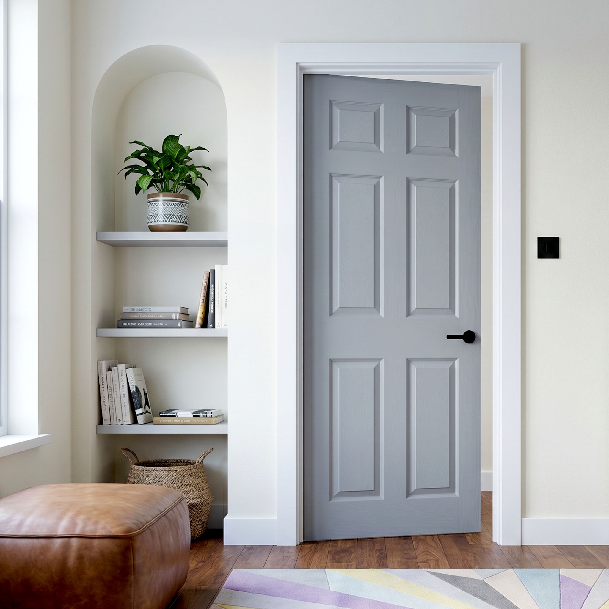 Primed White MDF Square Skirting board (L)2400mm (W)69mm (T)18mm