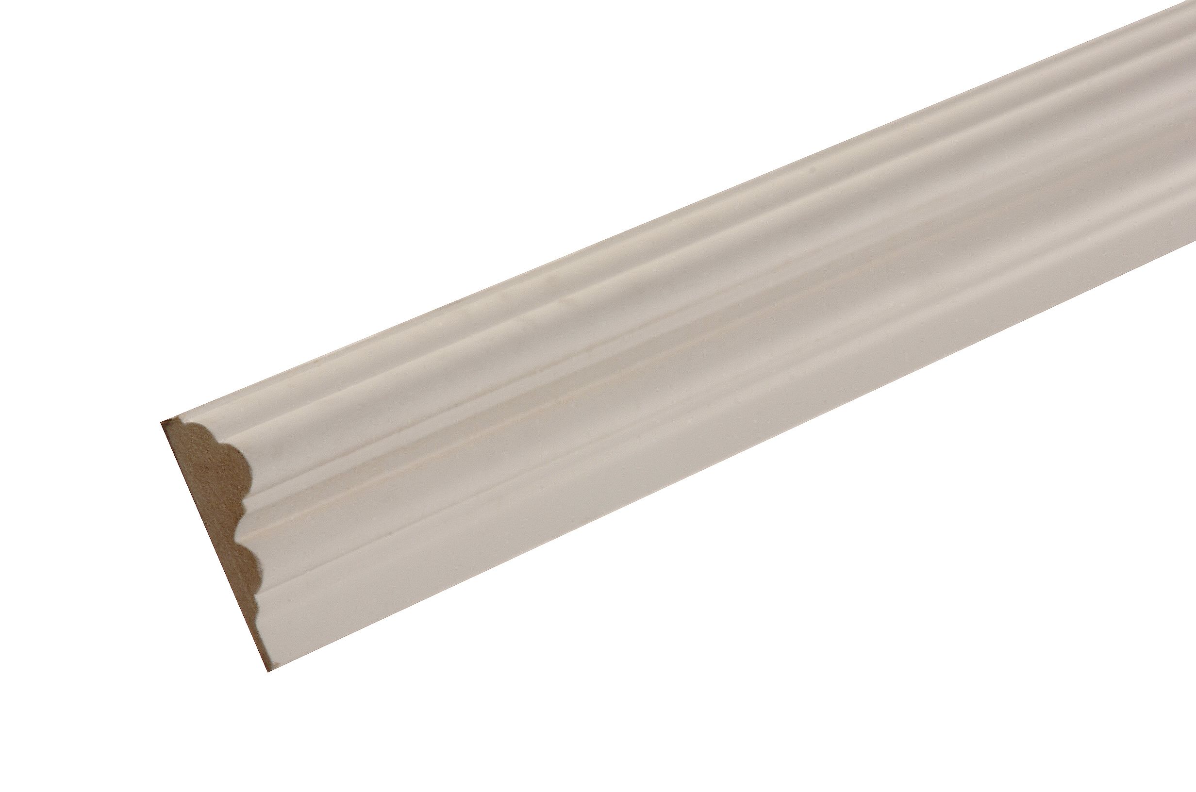 Primed White MDF Square Torus Dado rail (L)2400mm (W)58mm (T)18mm, Pack of 5