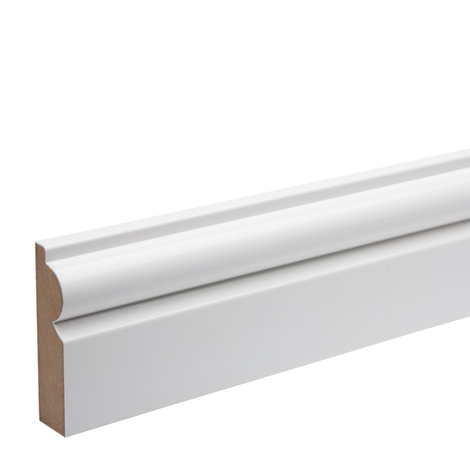 Primed White MDF Torus Architrave (L)2180mm (W)69mm (T)18mm, Pack of 5