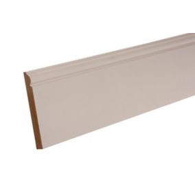 Primed White MDF Torus Skirting board (L)2.4m (W)119mm (T)18mm