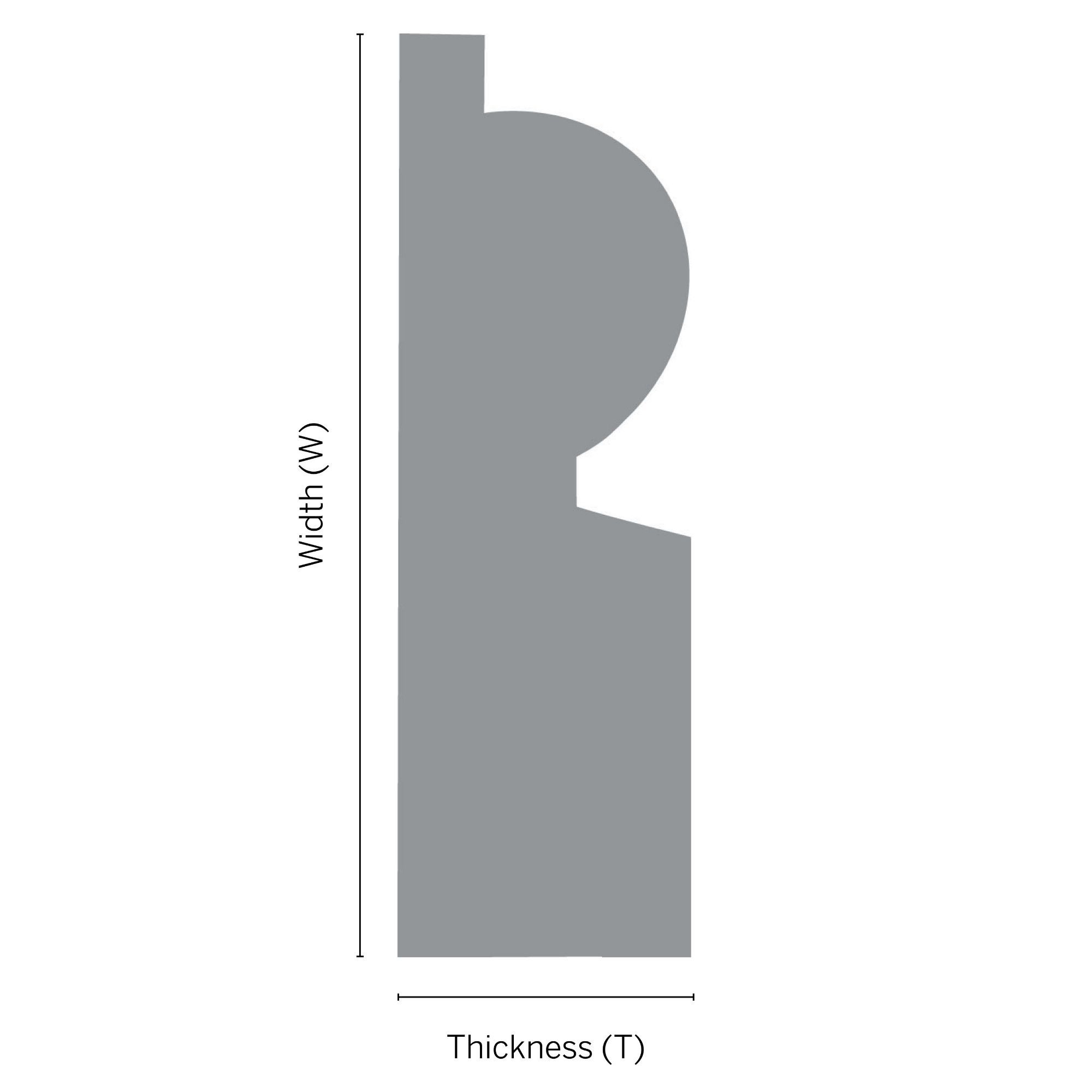 Primed White MDF Torus Skirting board (L)2400mm (W)119mm (T)18mm, Pack of 2