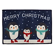 Primeur Christmas Penguin Multicolour Mat (L)0.57m (W)0.4m