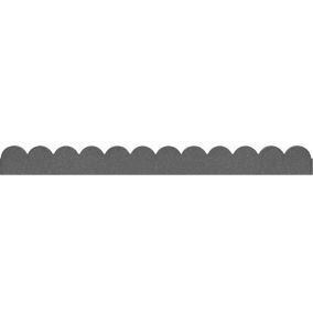 Primeur Flexi curve Grey Rubber Scallop Lawn edging (H)6cm (L)1.2m