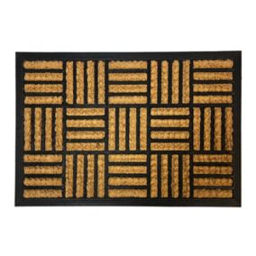 Primeur Natural Crosshatch Medium Indoor & outdoor Mat, (L)60cm x (W)40cm