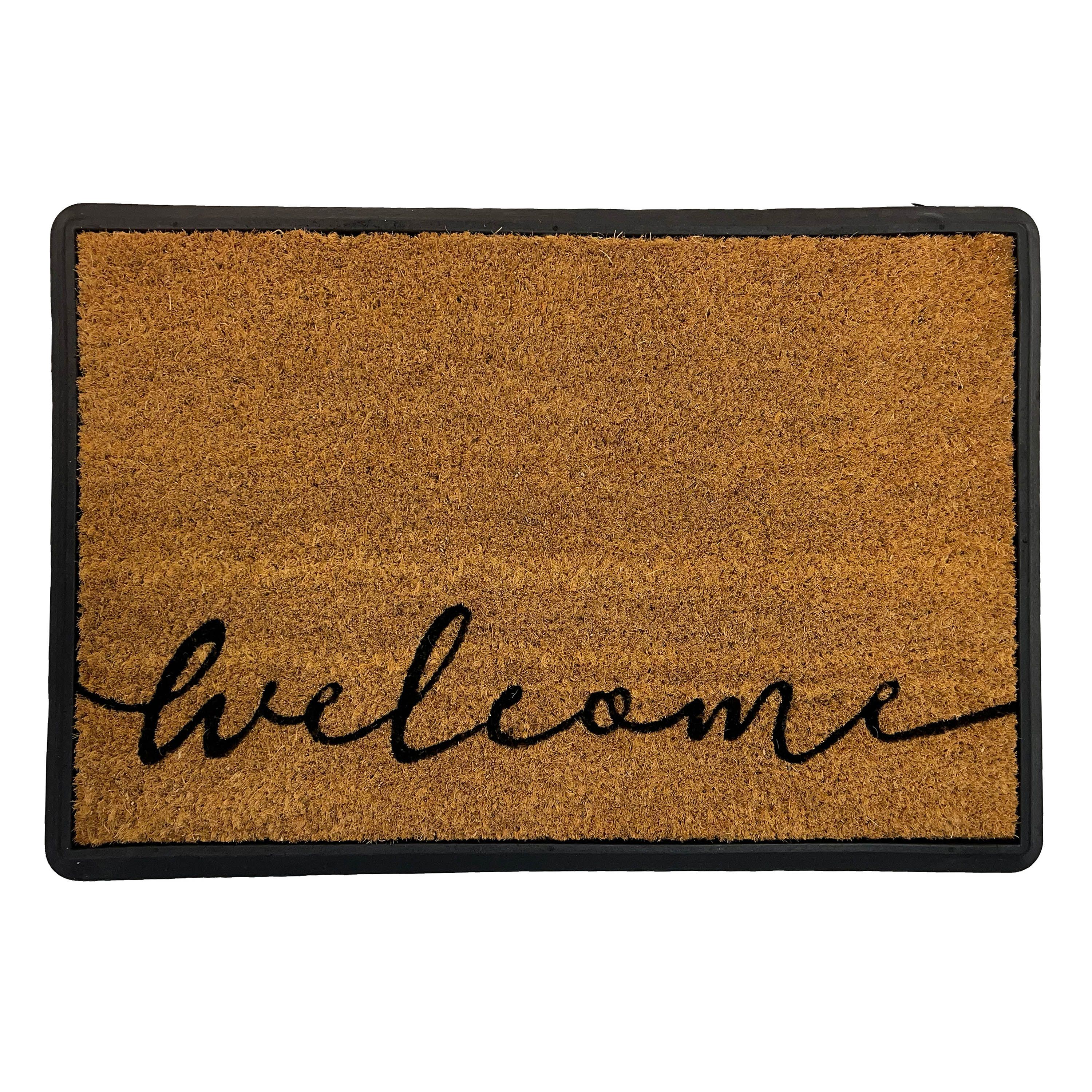 Primeur Natural Welcome Medium Indoor & outdoor Mat, (L)60cm x (W)40cm