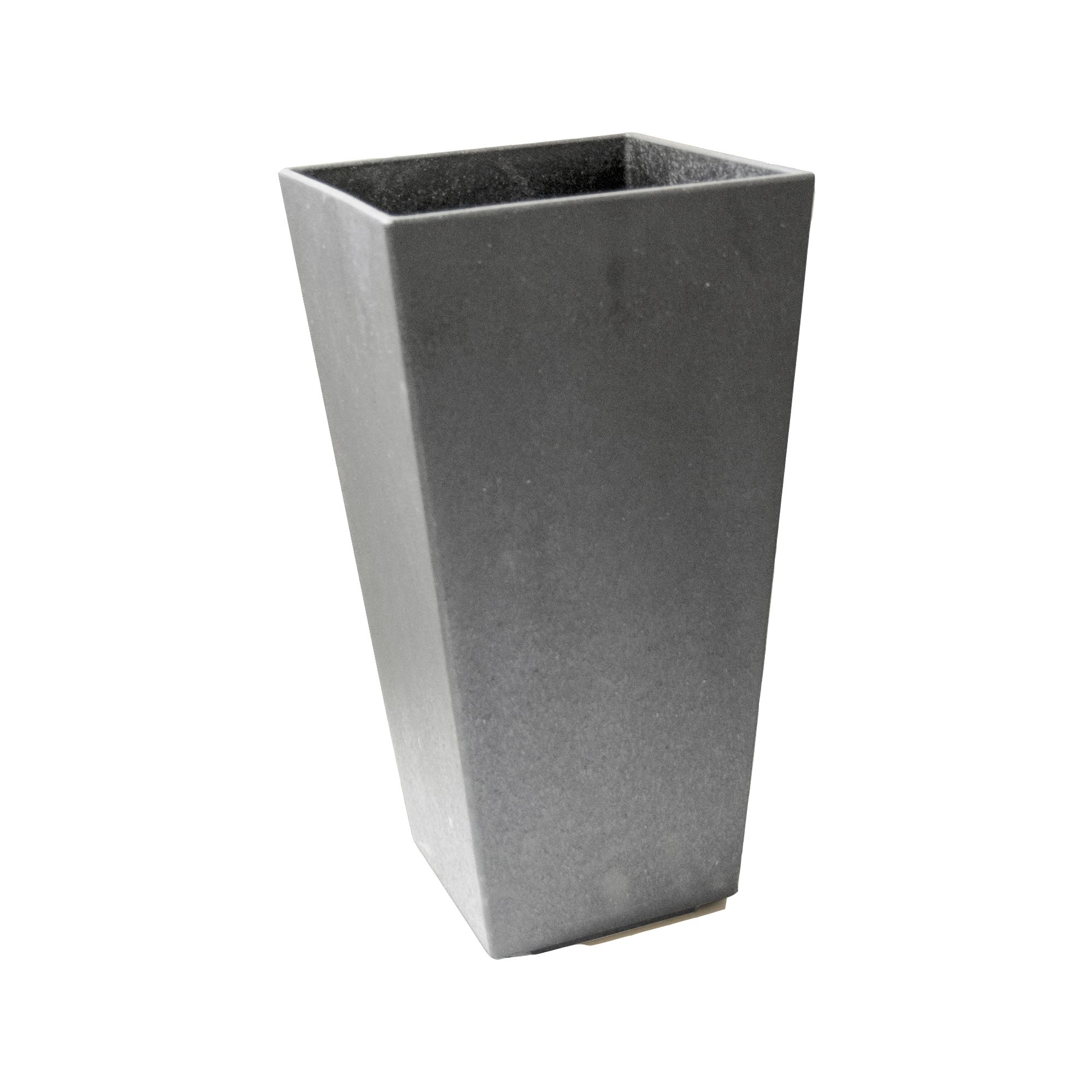 Primeur Sonata Matt Pewter Grey Plain Plant pot (Dia) 26cm, (H)50cm