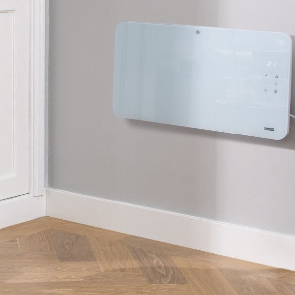 Baridi Smartwares Electric 1000w White Panel Heater Glass Panel