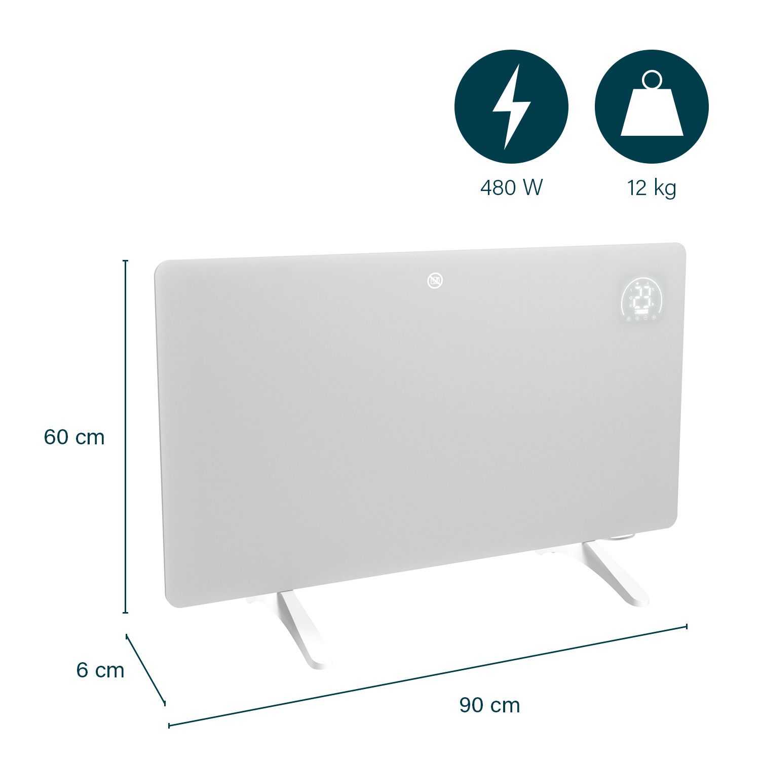 Princess Electric Smart 480W White Infrared Panel heater