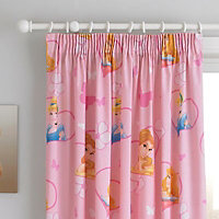 Princess Pink Lined Pencil pleat Curtains (W)168cm (L)183cm, Pair