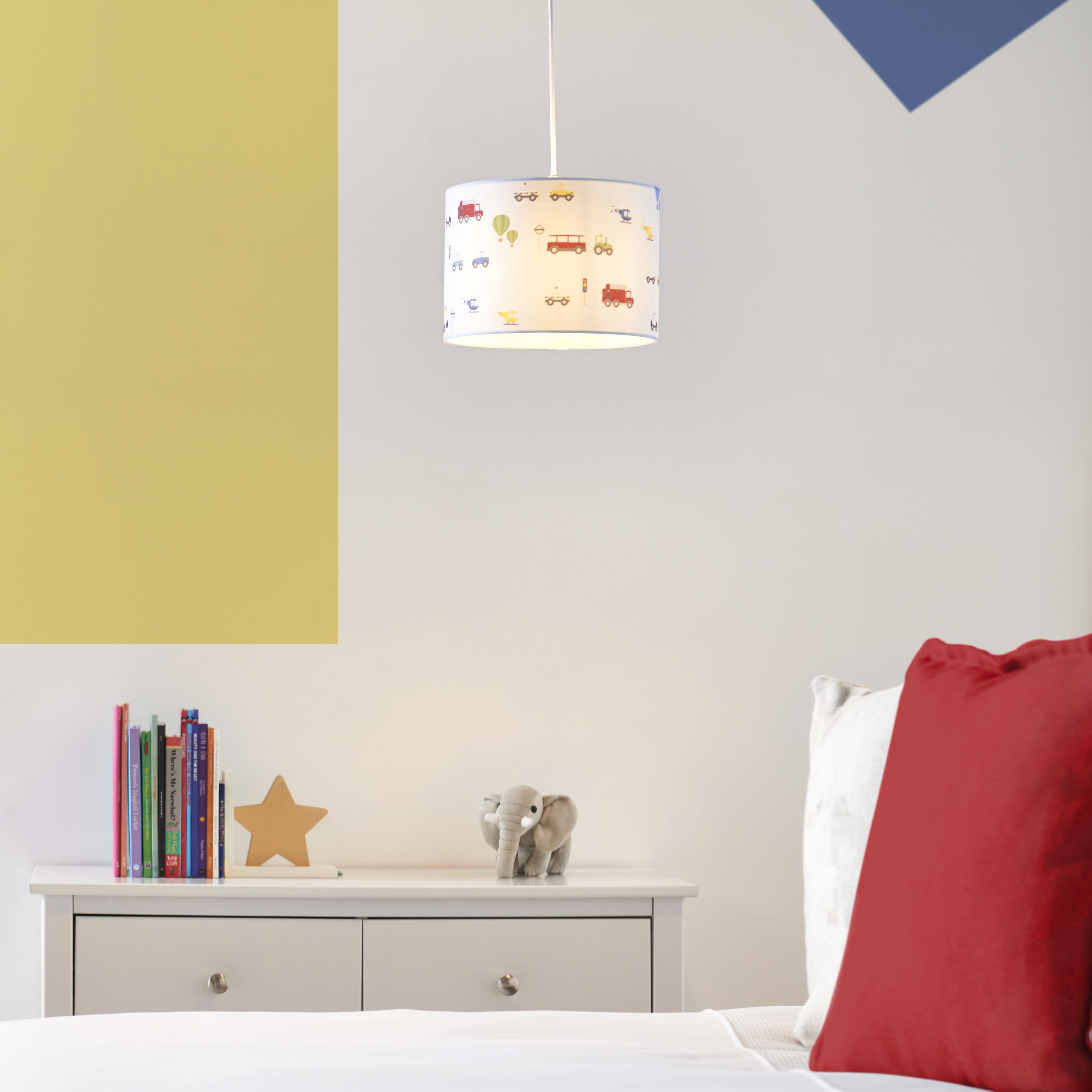 Printed Multicolour Car Light shade (D)25cm