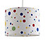 Printed Multicolour Polka dot Light shade (D)25cm