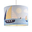 Printed Multicolour Sailing boat Light shade (D)25cm